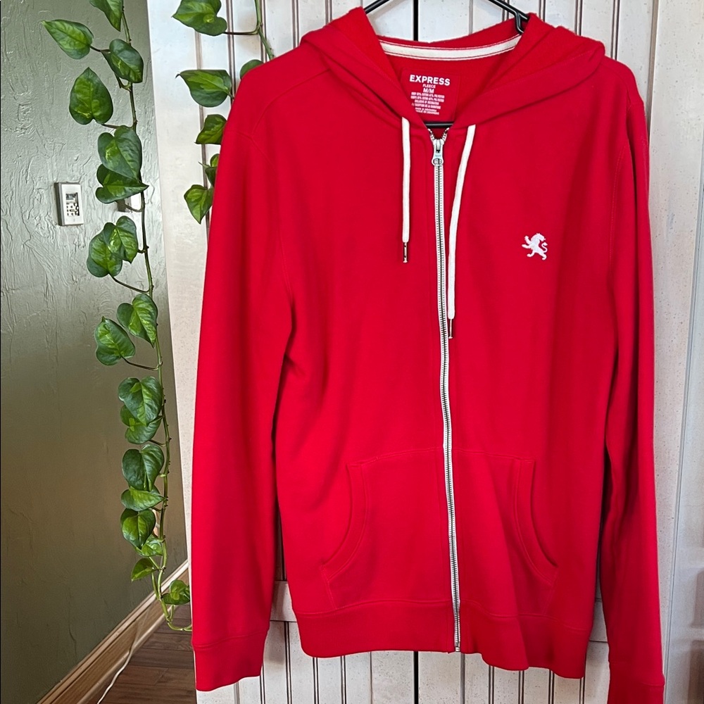 Express Vibrant Red Hoodie with Zip